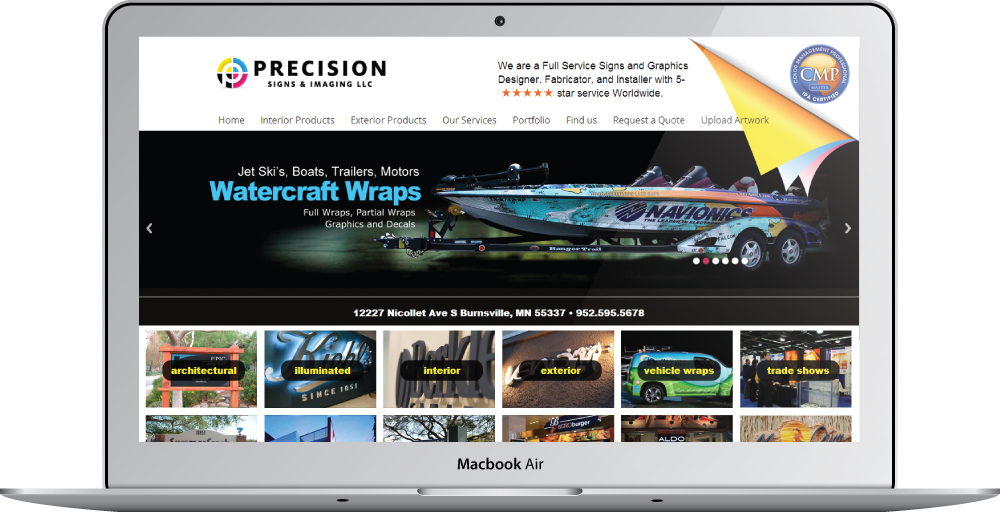 Precision Signs and Imaging Website
